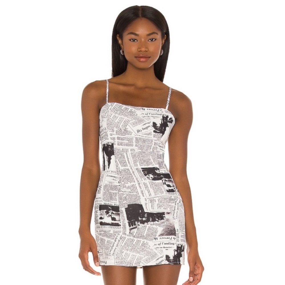 Superdown Newspaper Mini Dress